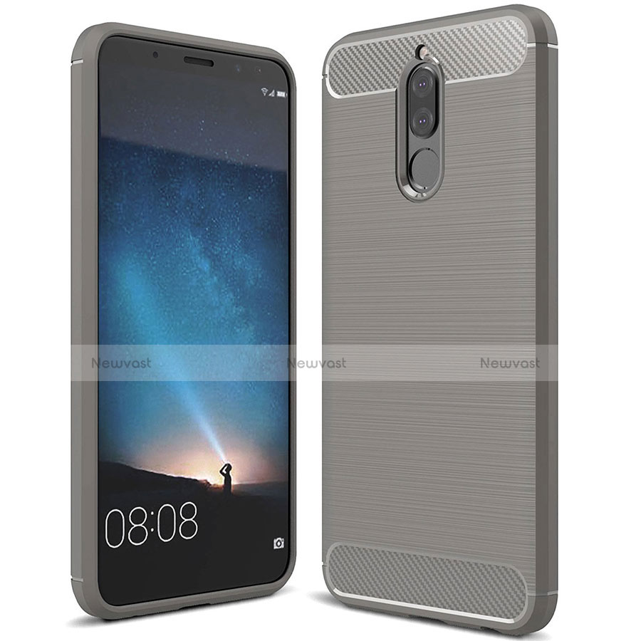 Silicone Candy Rubber TPU Line Soft Case Cover for Huawei Nova 2i Gray