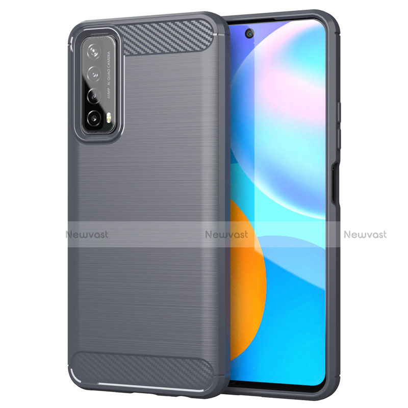 Silicone Candy Rubber TPU Line Soft Case Cover for Huawei P Smart (2021) Gray