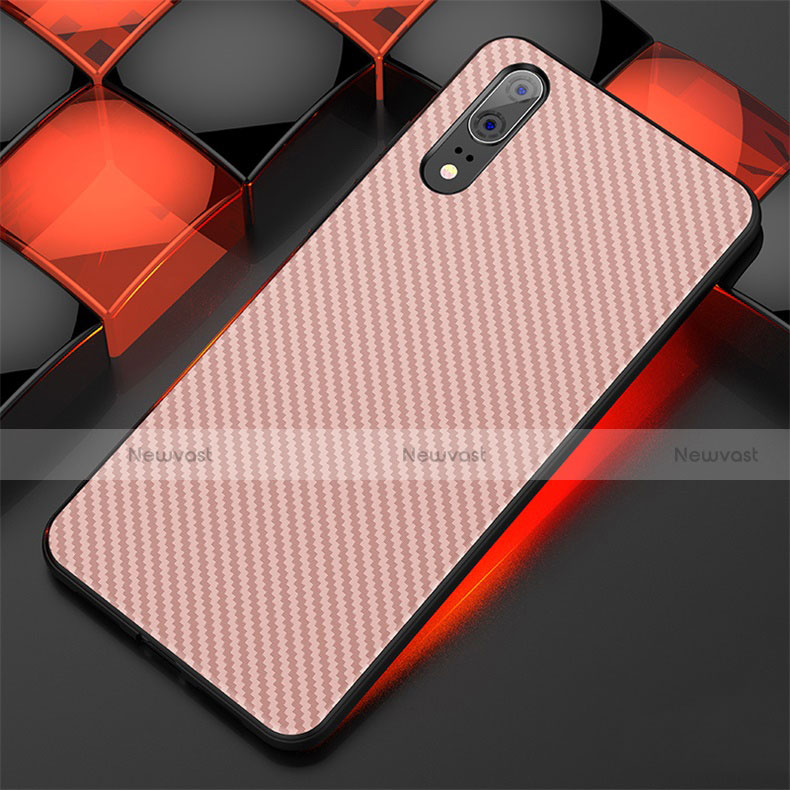 Silicone Candy Rubber TPU Line Soft Case Cover for Huawei P20 Rose Gold