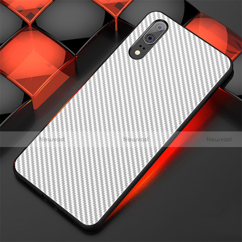 Silicone Candy Rubber TPU Line Soft Case Cover for Huawei P20 White