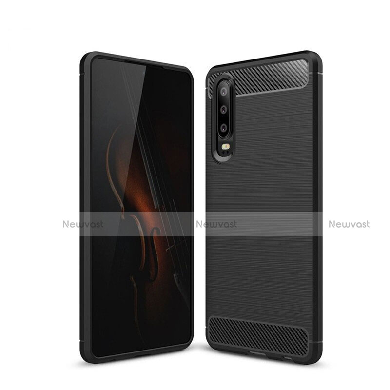 Silicone Candy Rubber TPU Line Soft Case Cover for Huawei P30 Black