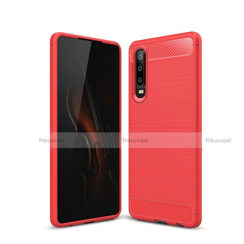 Silicone Candy Rubber TPU Line Soft Case Cover for Huawei P30 Red