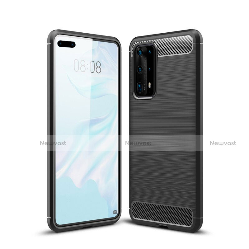 Silicone Candy Rubber TPU Line Soft Case Cover for Huawei P40 Pro+ Plus Black