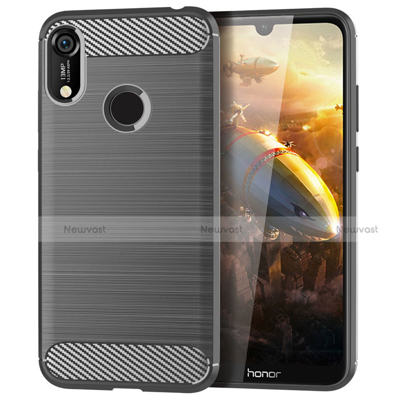 Silicone Candy Rubber TPU Line Soft Case Cover for Huawei Y6 (2019) Gray