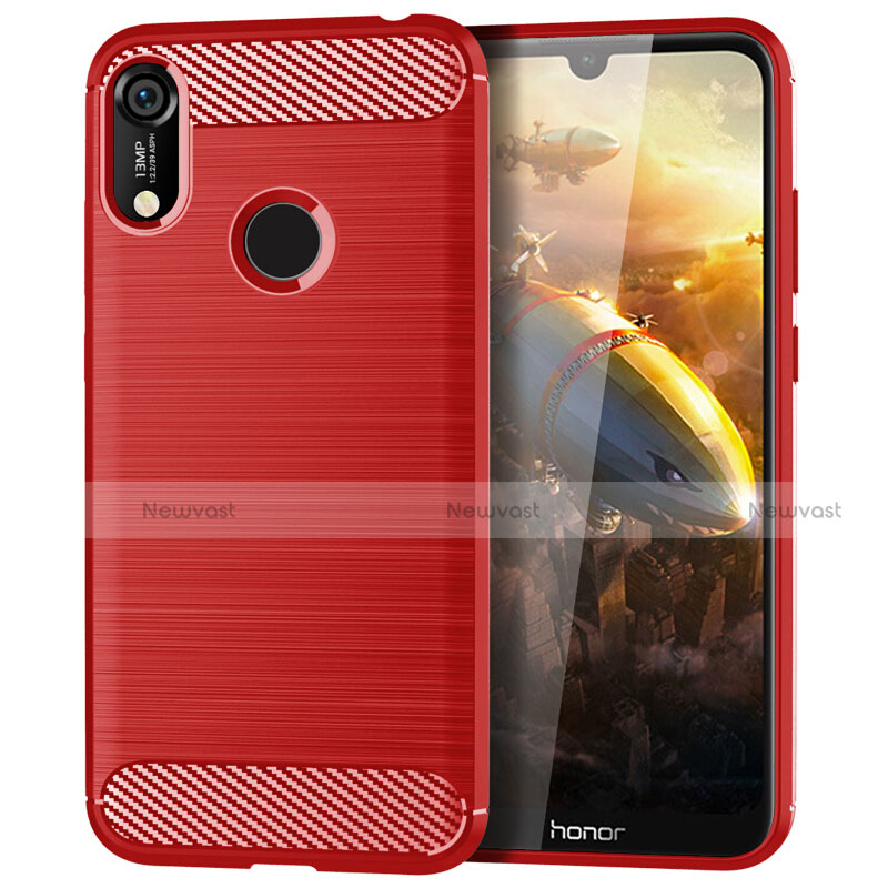 Silicone Candy Rubber TPU Line Soft Case Cover for Huawei Y6 (2019) Red