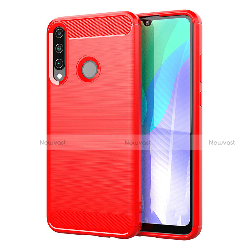 Silicone Candy Rubber TPU Line Soft Case Cover for Huawei Y6p Red