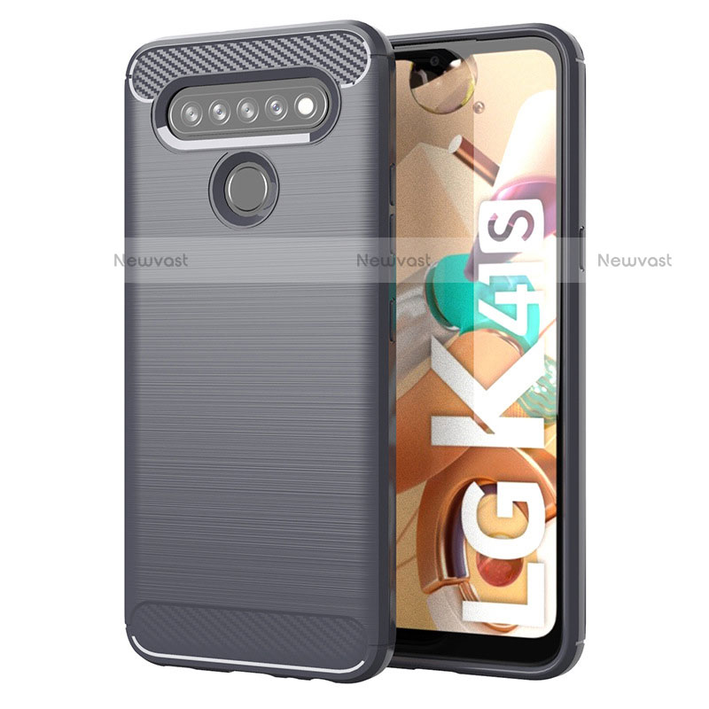 Silicone Candy Rubber TPU Line Soft Case Cover for LG K41S Gray