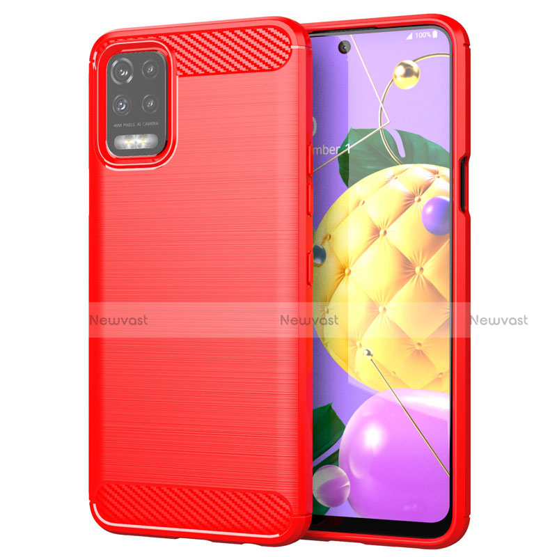 Silicone Candy Rubber TPU Line Soft Case Cover for LG K52 Red