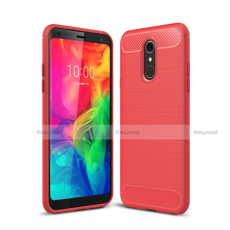 Silicone Candy Rubber TPU Line Soft Case Cover for LG Q7 Red