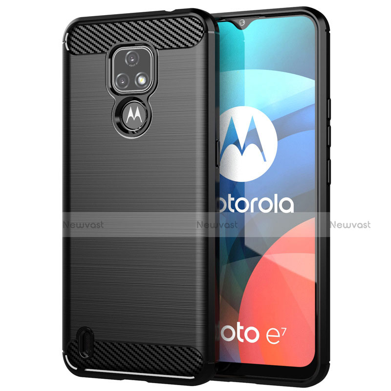 Silicone Candy Rubber TPU Line Soft Case Cover for Motorola Moto E7 (2020) Black