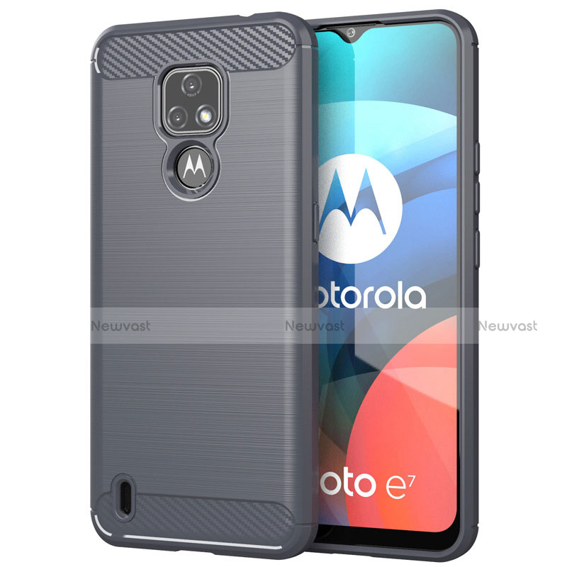 Silicone Candy Rubber TPU Line Soft Case Cover for Motorola Moto E7 (2020) Gray