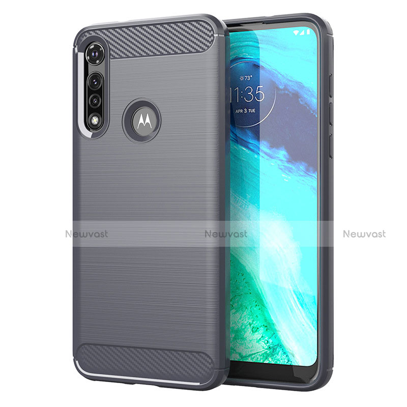 Silicone Candy Rubber TPU Line Soft Case Cover for Motorola Moto G Fast Gray