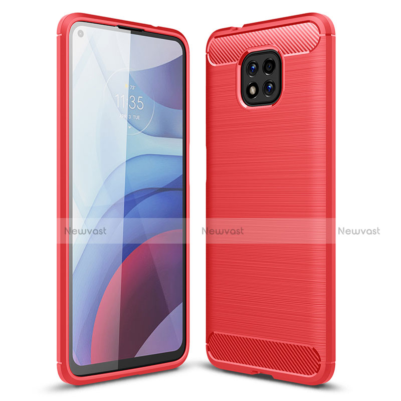 Silicone Candy Rubber TPU Line Soft Case Cover for Motorola Moto G Power (2021) Red