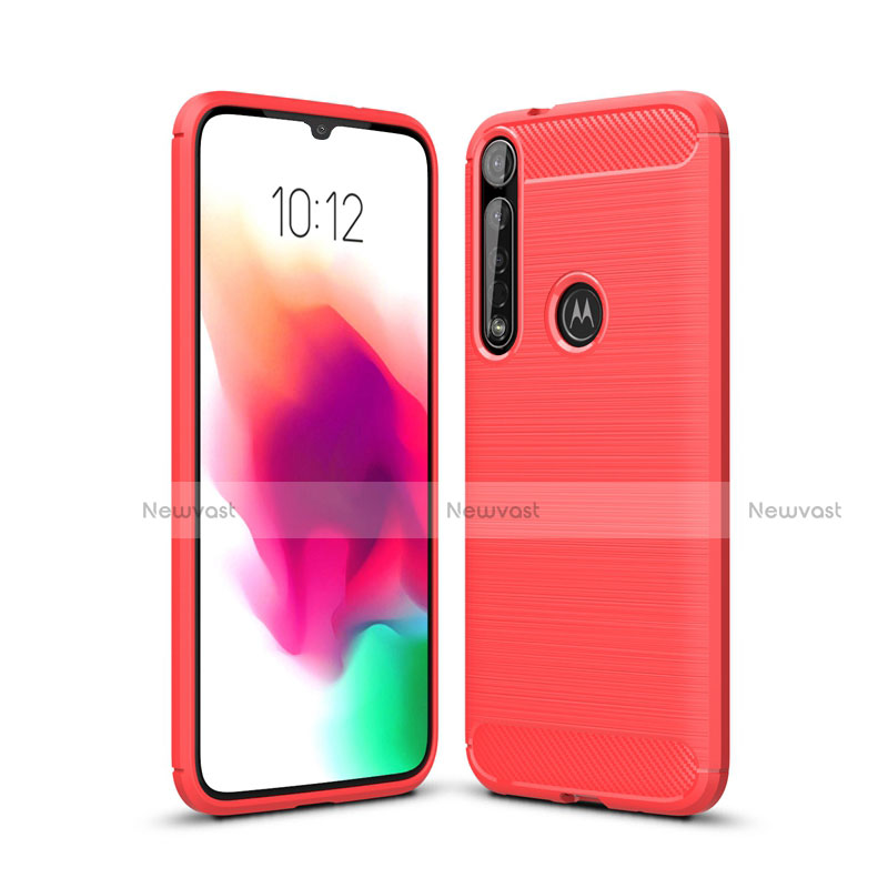 Silicone Candy Rubber TPU Line Soft Case Cover for Motorola Moto G8 Plus Red