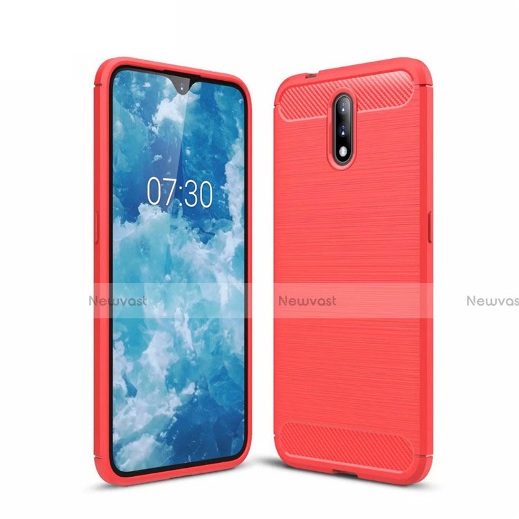 Silicone Candy Rubber TPU Line Soft Case Cover for Nokia 2.3 Red