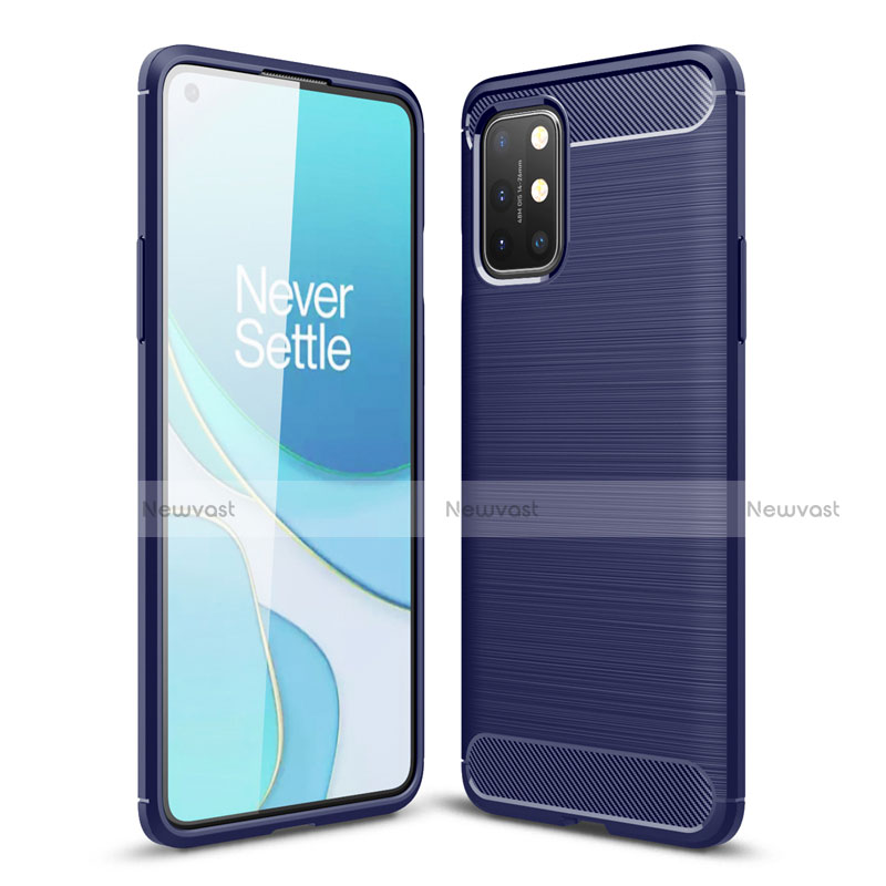 Silicone Candy Rubber TPU Line Soft Case Cover for OnePlus 8T 5G Blue