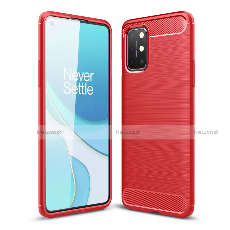 Silicone Candy Rubber TPU Line Soft Case Cover for OnePlus 8T 5G Red