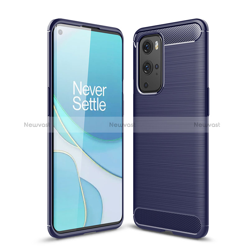 Silicone Candy Rubber TPU Line Soft Case Cover for OnePlus 9 Pro 5G Blue