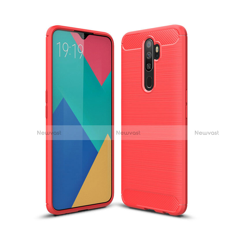 Silicone Candy Rubber TPU Line Soft Case Cover for Oppo A11 Red