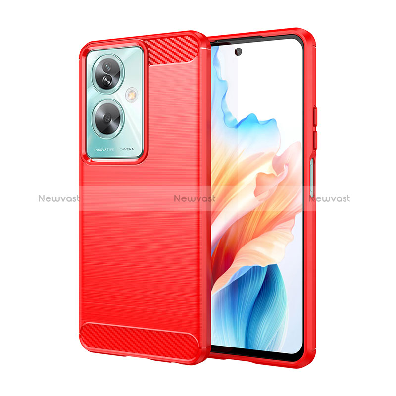 Silicone Candy Rubber TPU Line Soft Case Cover for Oppo A2 5G Red