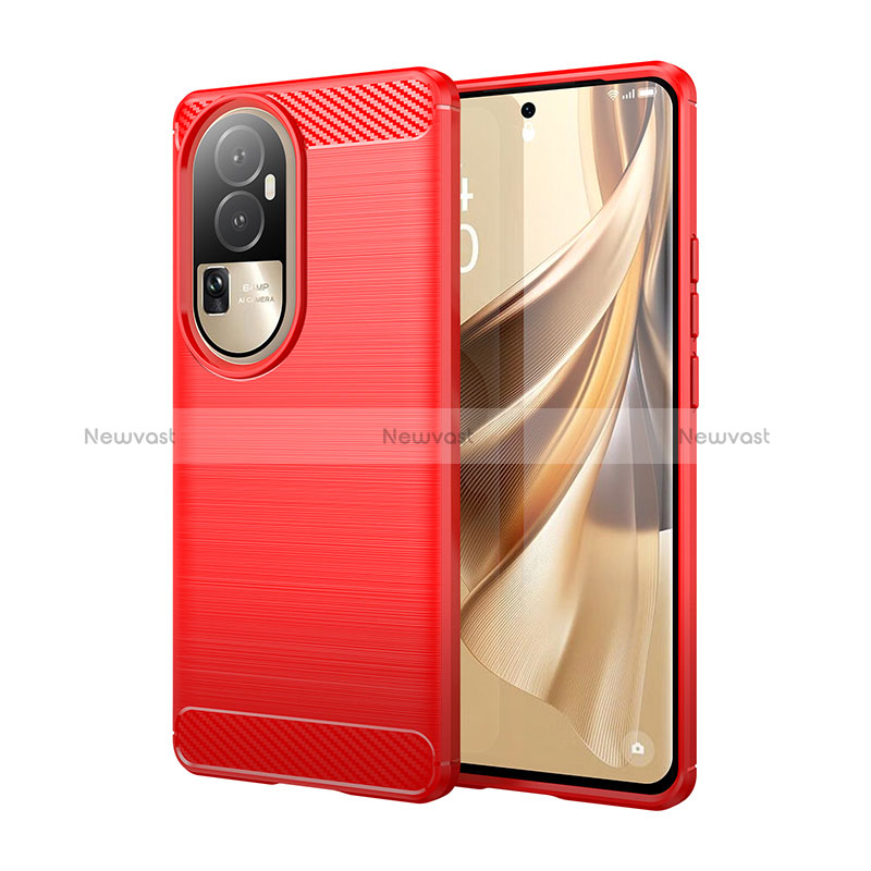 Silicone Candy Rubber TPU Line Soft Case Cover for Oppo Reno10 Pro+ Plus 5G Red