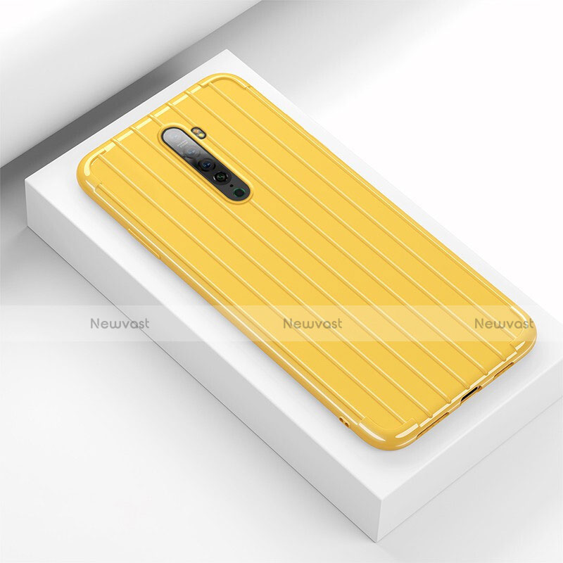 Silicone Candy Rubber TPU Line Soft Case Cover for Oppo Reno2 Yellow