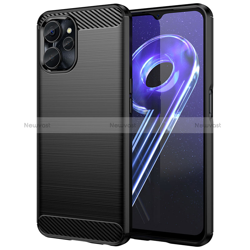 Silicone Candy Rubber TPU Line Soft Case Cover for Realme 10T 5G Black