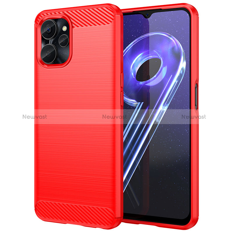 Silicone Candy Rubber TPU Line Soft Case Cover for Realme 9i 5G Red