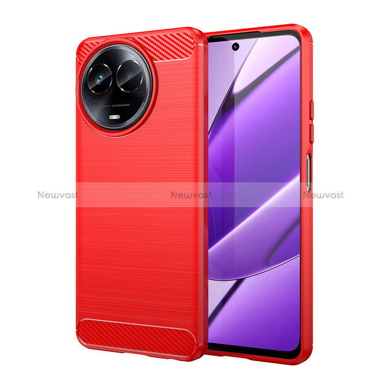 Silicone Candy Rubber TPU Line Soft Case Cover for Realme Narzo 60x 5G Red