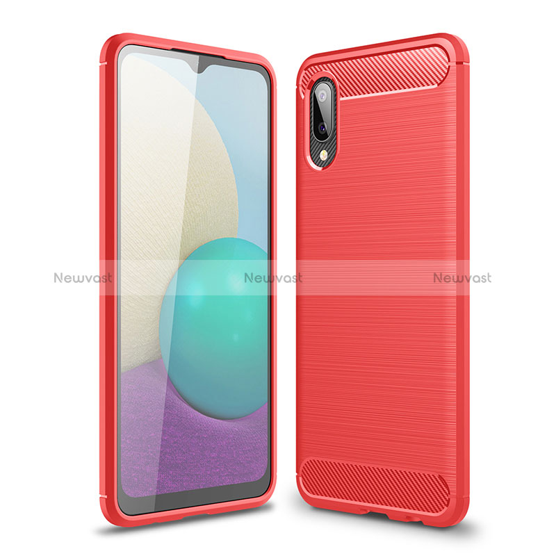 Silicone Candy Rubber TPU Line Soft Case Cover for Samsung Galaxy A02 Red