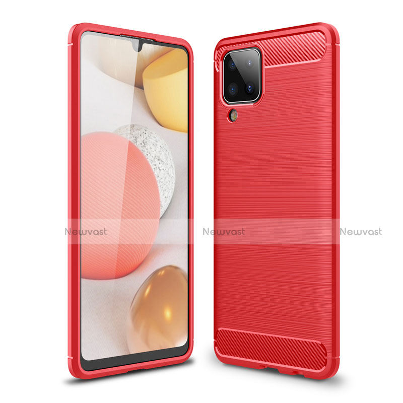 Silicone Candy Rubber TPU Line Soft Case Cover for Samsung Galaxy A12 Red