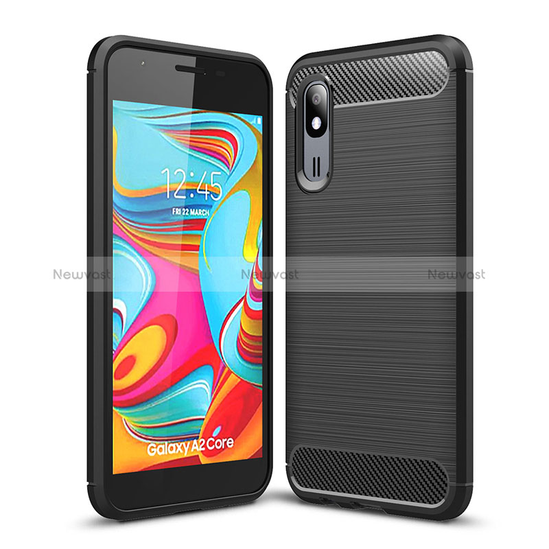 Silicone Candy Rubber TPU Line Soft Case Cover for Samsung Galaxy A2 Core A260F A260G Black