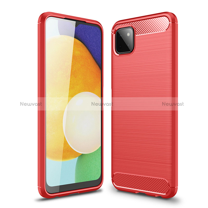 Silicone Candy Rubber TPU Line Soft Case Cover for Samsung Galaxy A22s 5G Red