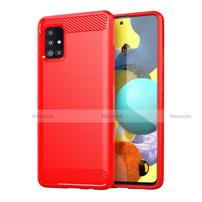 Silicone Candy Rubber TPU Line Soft Case Cover for Samsung Galaxy A51 4G Red