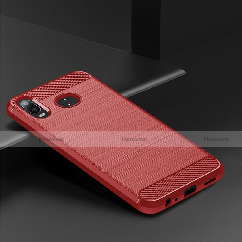 Silicone Candy Rubber TPU Line Soft Case Cover for Samsung Galaxy A6s Red