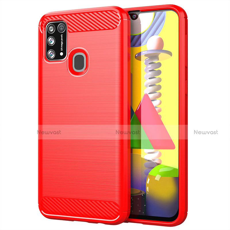 Silicone Candy Rubber TPU Line Soft Case Cover for Samsung Galaxy M31 Red