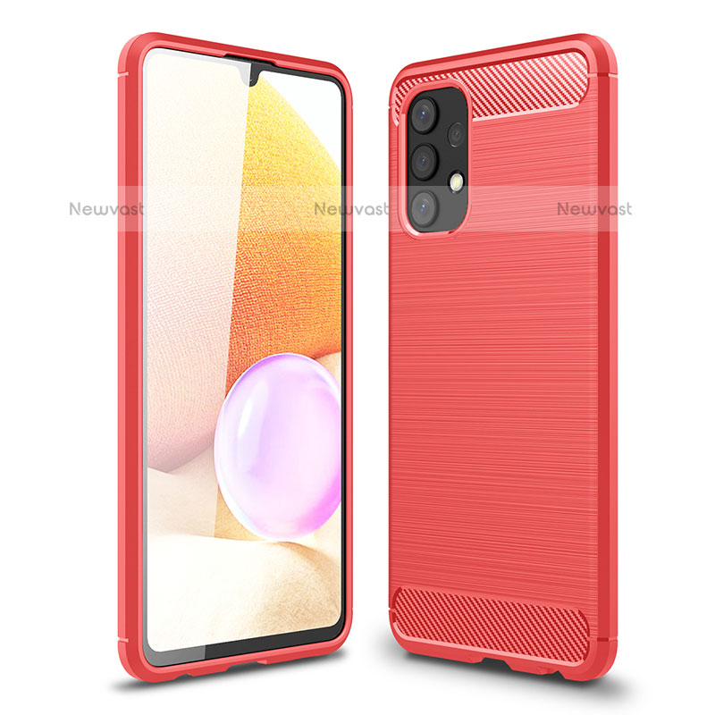 Silicone Candy Rubber TPU Line Soft Case Cover for Samsung Galaxy M32 5G Red