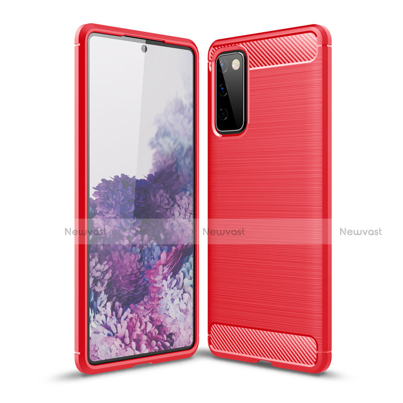 Silicone Candy Rubber TPU Line Soft Case Cover for Samsung Galaxy S20 Lite 5G Red