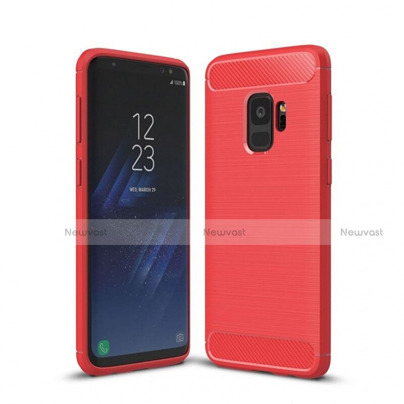 Silicone Candy Rubber TPU Line Soft Case Cover for Samsung Galaxy S9 Red