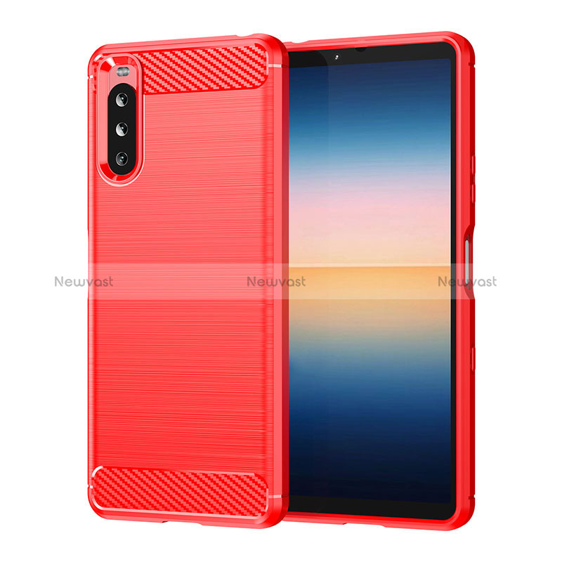 Silicone Candy Rubber TPU Line Soft Case Cover for Sony Xperia 10 III Lite Red