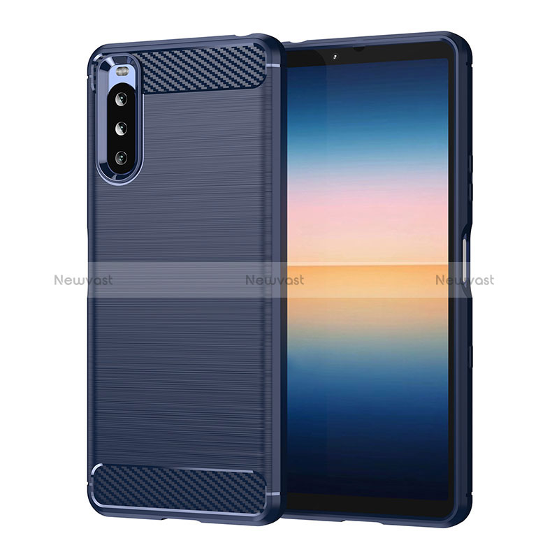 Silicone Candy Rubber TPU Line Soft Case Cover for Sony Xperia 10 III SO-52B Blue