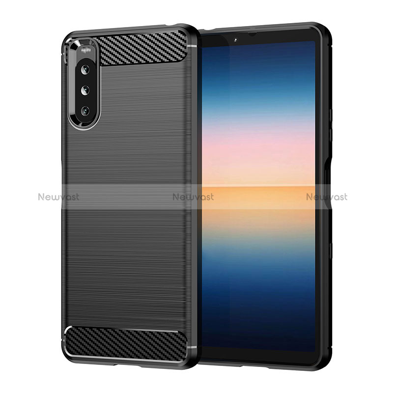 Silicone Candy Rubber TPU Line Soft Case Cover for Sony Xperia 10 III SOG04 Black