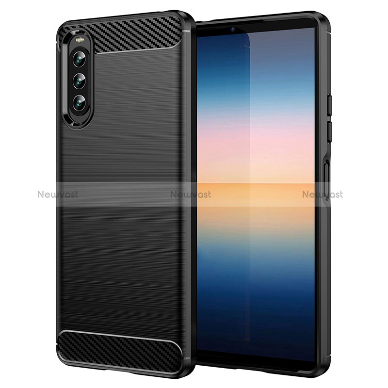 Silicone Candy Rubber TPU Line Soft Case Cover for Sony Xperia 10 IV SOG07 Black