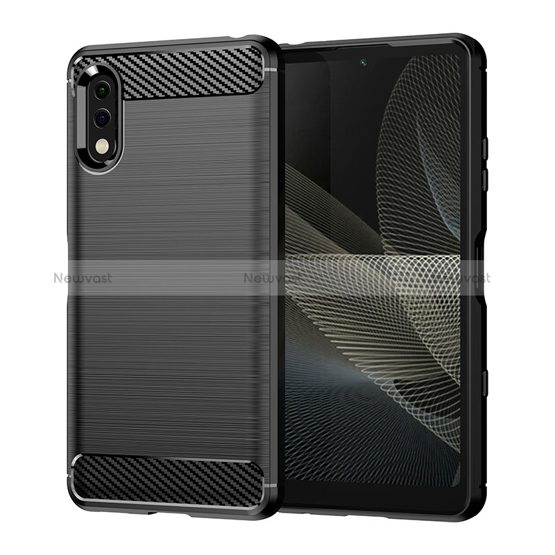 Silicone Candy Rubber TPU Line Soft Case Cover for Sony Xperia Ace II SO-41B Black