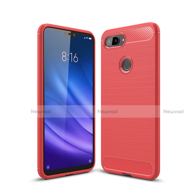 Silicone Candy Rubber TPU Line Soft Case Cover for Xiaomi Mi 8 Lite Red