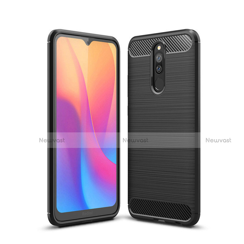 Silicone Candy Rubber TPU Line Soft Case Cover for Xiaomi Redmi 8 Black