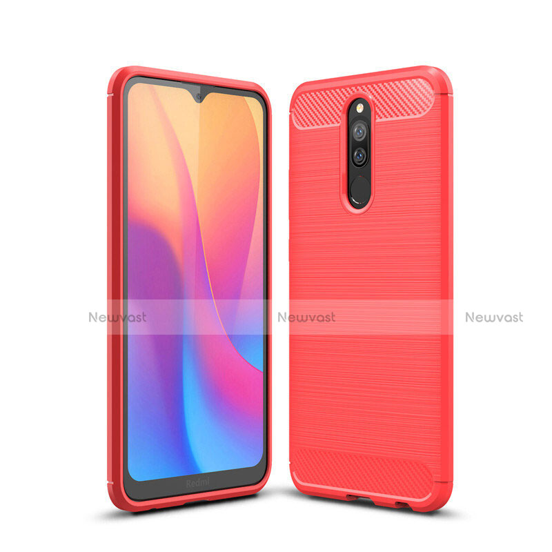 Silicone Candy Rubber TPU Line Soft Case Cover for Xiaomi Redmi 8 Red