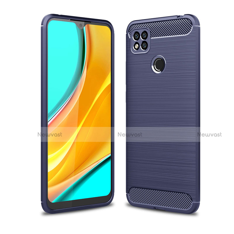 Silicone Candy Rubber TPU Line Soft Case Cover for Xiaomi Redmi 9 India Blue