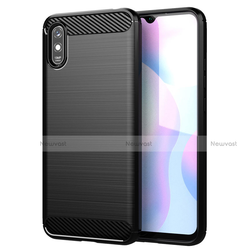 Silicone Candy Rubber TPU Line Soft Case Cover for Xiaomi Redmi 9A Black