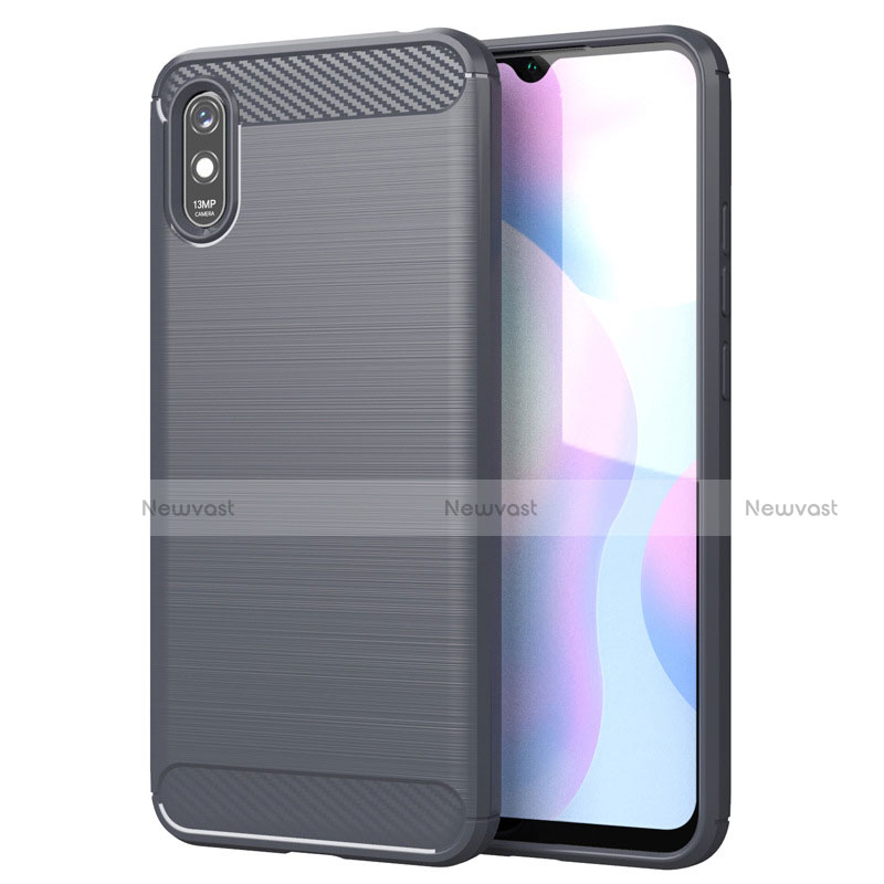 Silicone Candy Rubber TPU Line Soft Case Cover for Xiaomi Redmi 9A Gray